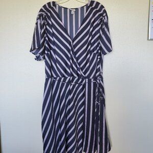 A New Day Striped Wrap Dress 3X